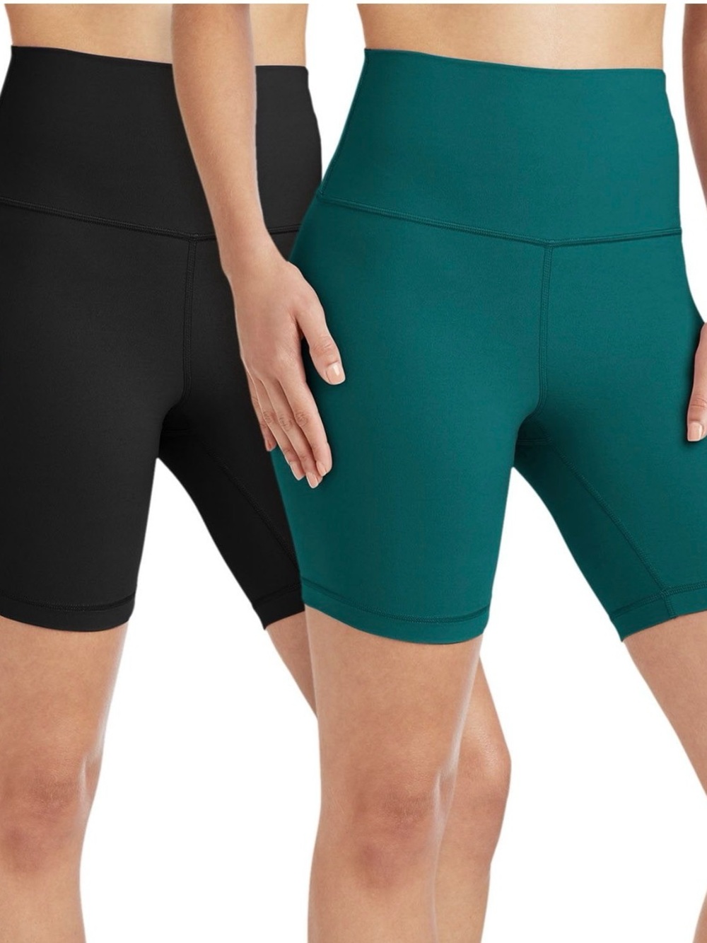 2-pack Member’s Mark High-Rise Women's Bike Shorts — Black & Teal